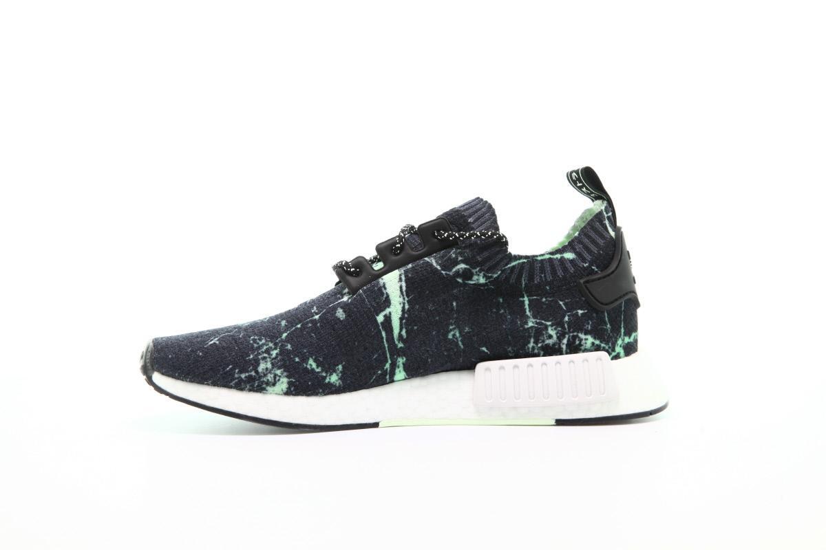 Adidas nmd_r1 primeknit core black ftw white aero green sale